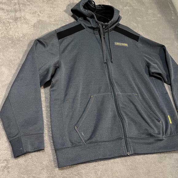 Nike Livestrong Hoodie Jacket Mens Large Gray Therma Fit Full Zip Athletic - Picture 2 of 9